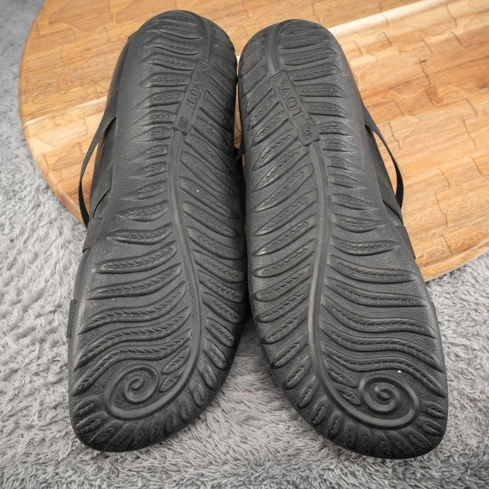 NAOT Apera Leather Slip On Cross Strap Orthotic Black Shoe Size 38 EU 7 US - Picture 6 of 6